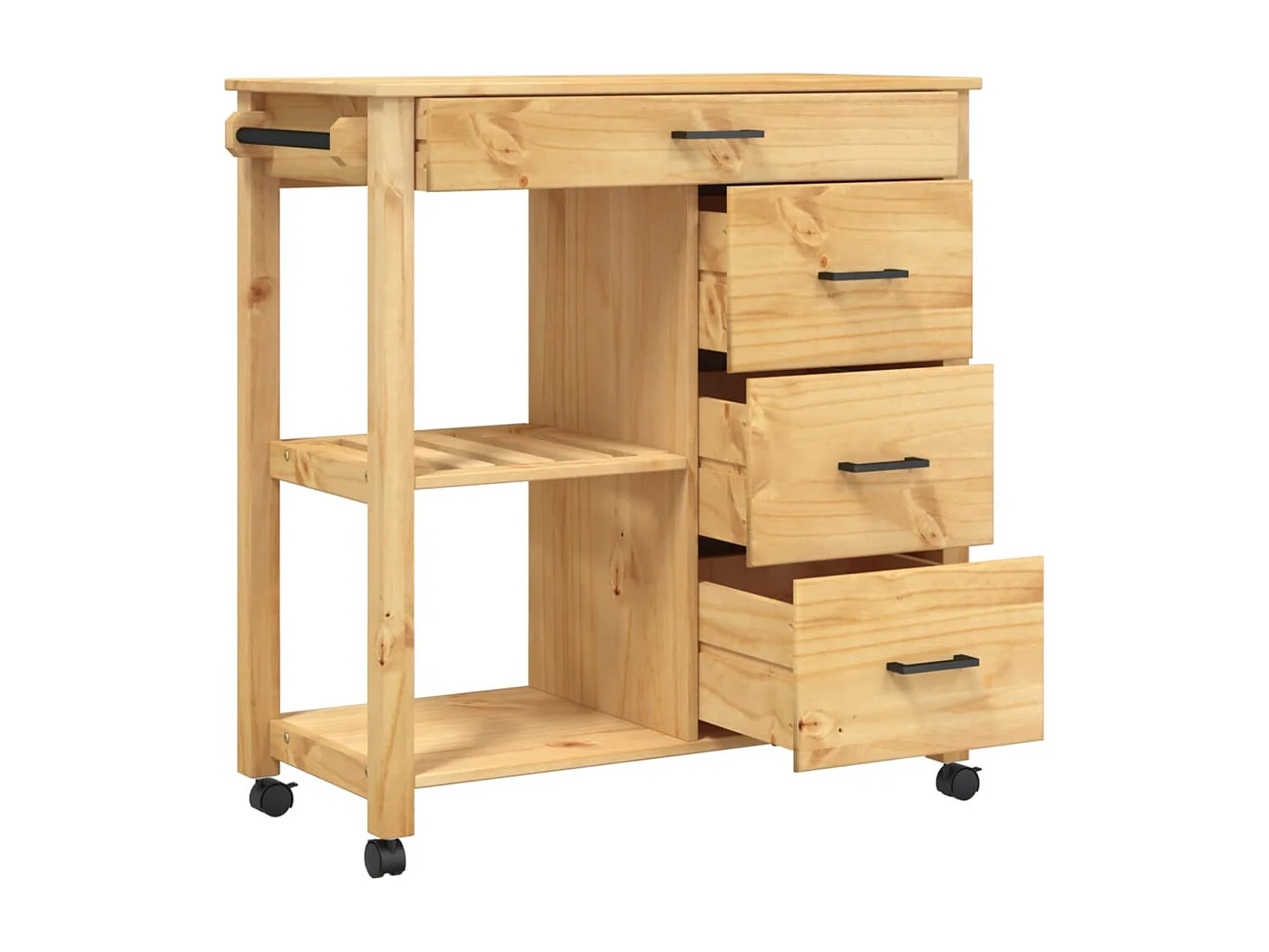 Chariot de cuisine MONZA 84x40x90 bois massif de pin