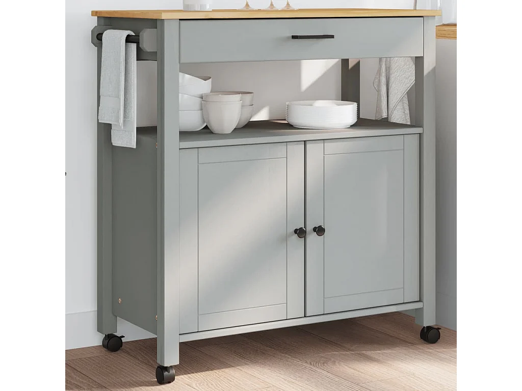 Chariot de cuisine MONZA 84x40x90 bois massif de pin