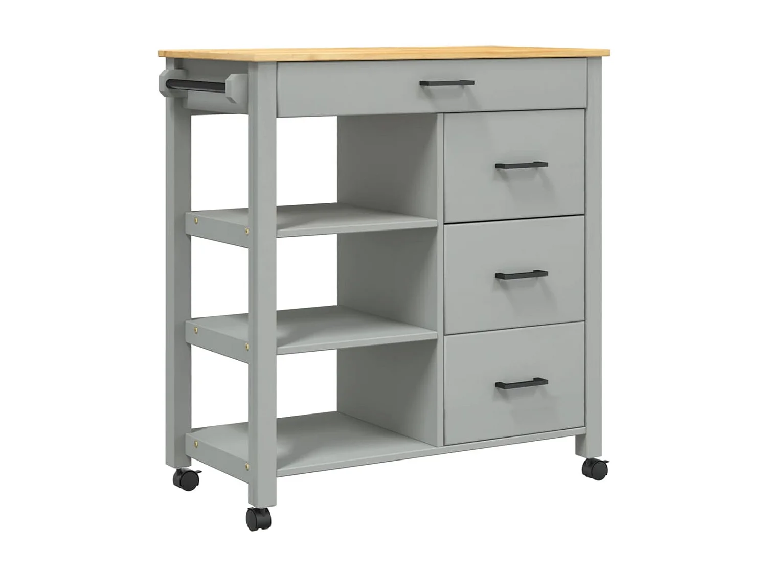 Chariot de cuisine MONZA 84x40x90 bois massif de pin