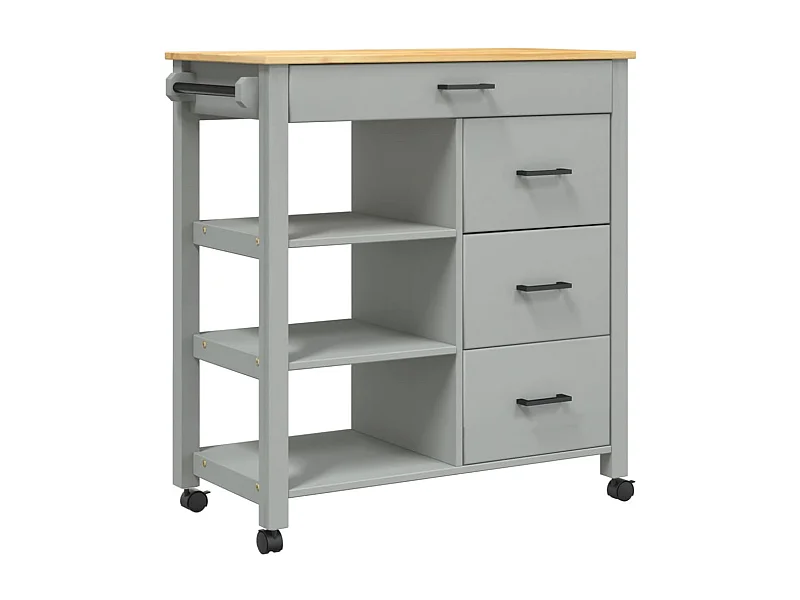 Chariot de cuisine MONZA 84x40x90 bois massif de pin