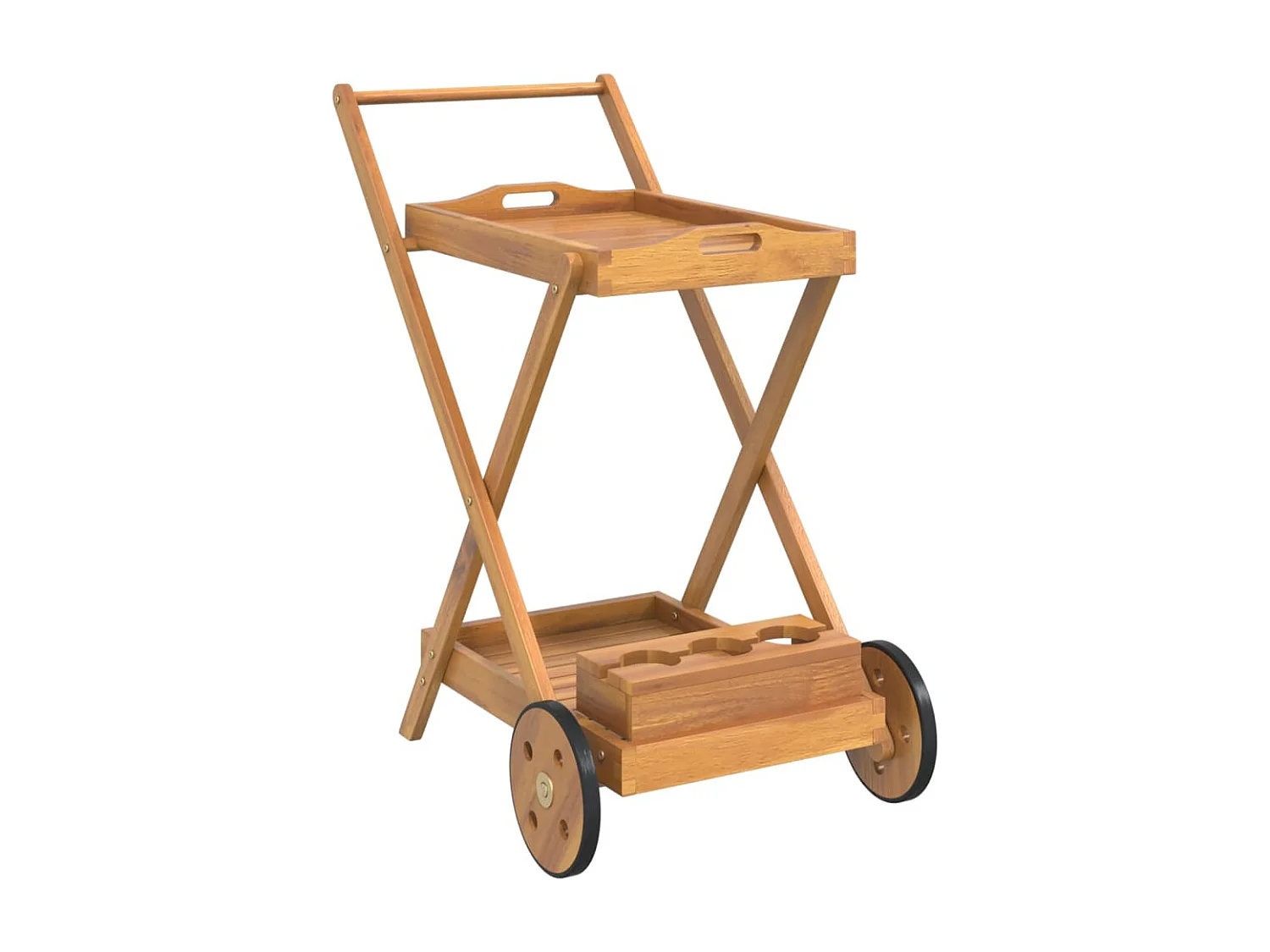 Chariot à thé 54x87x90 bois massif d'acacia