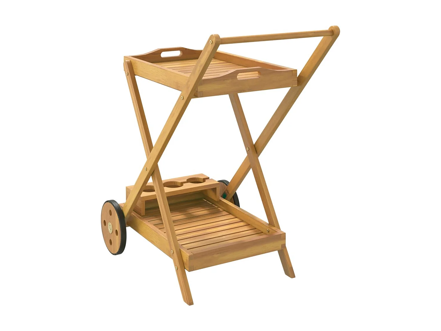 Chariot à thé 54x87x90 bois massif d'acacia