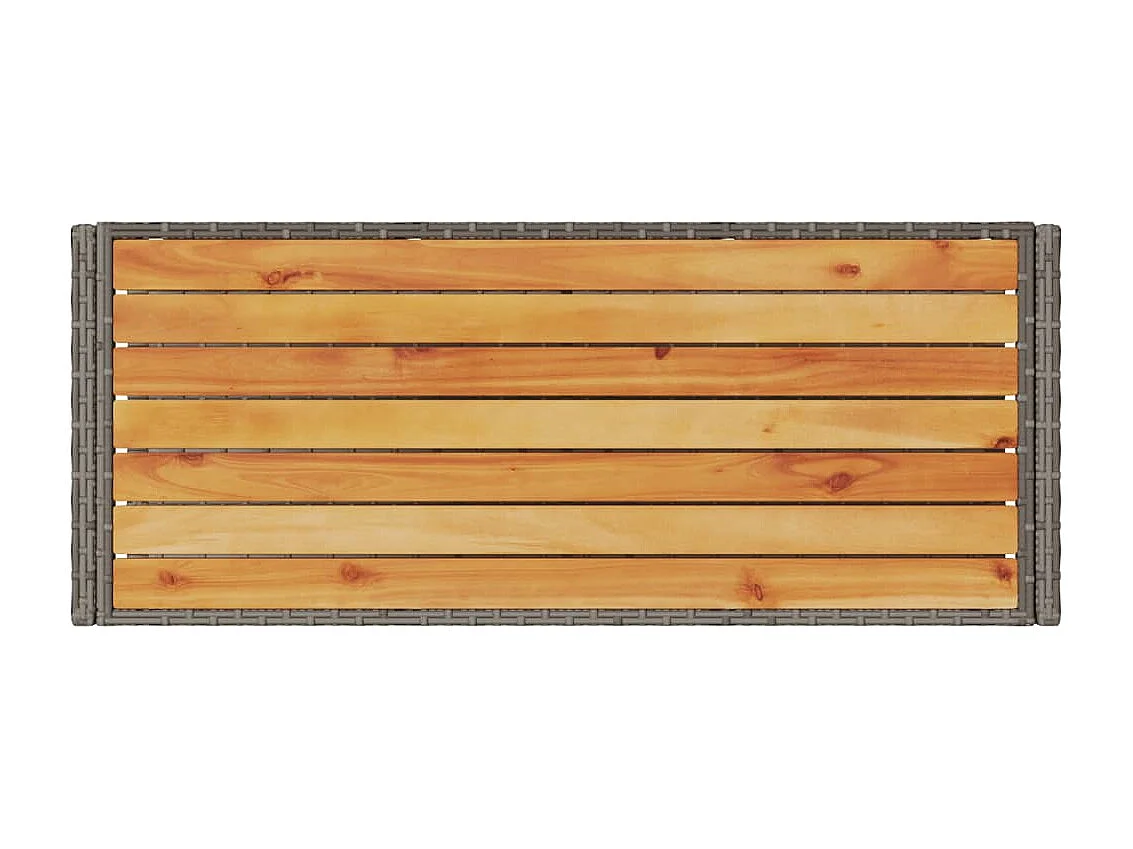 Chariot de bar 3 niveaux gris rotin et bois d'acacia massif