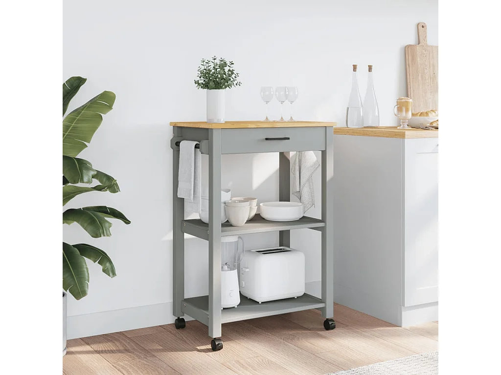 Chariot de cuisine MONZA 60x40x90 bois massif de pin