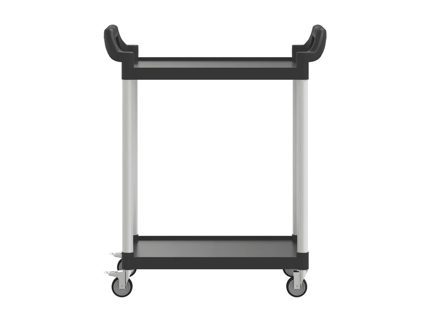 Chariot à 2 niveaux noir 81x41x92 aluminium