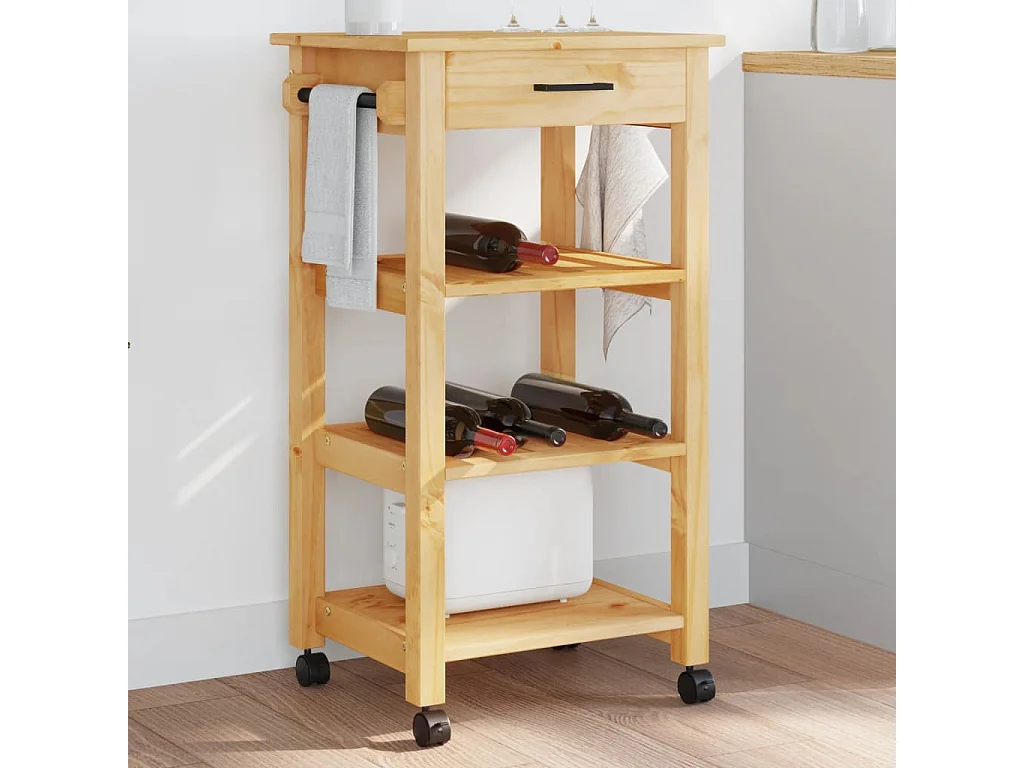 Chariot de cuisine MONZA 48x40x90 bois massif de pin