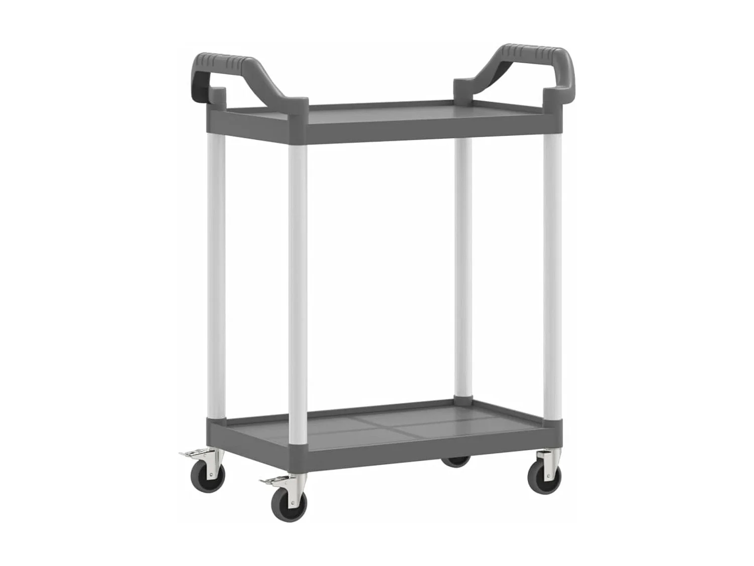 Chariot à 2 niveaux noir 81x41x92 aluminium