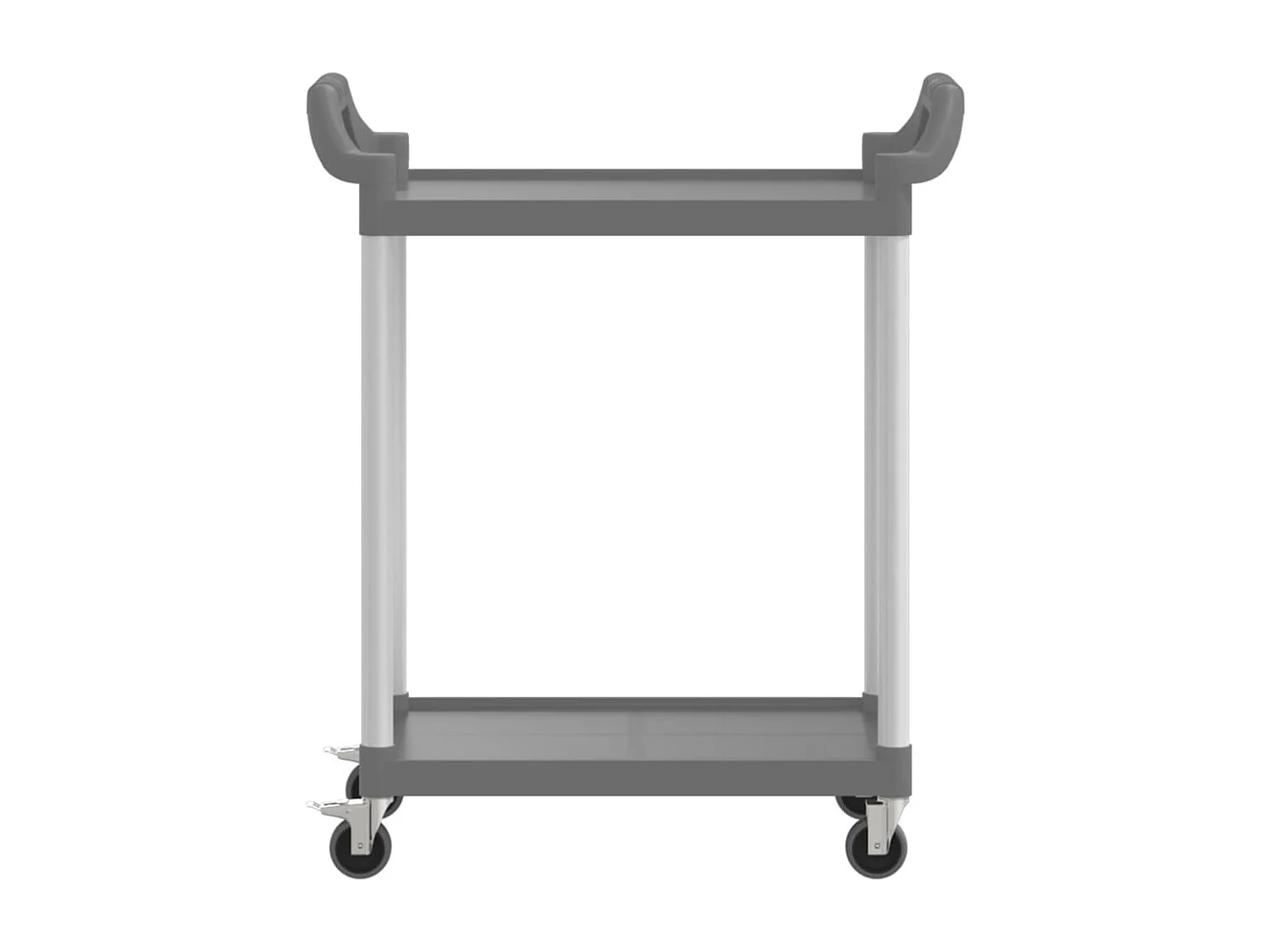 Chariot à 2 niveaux noir 81x41x92 aluminium