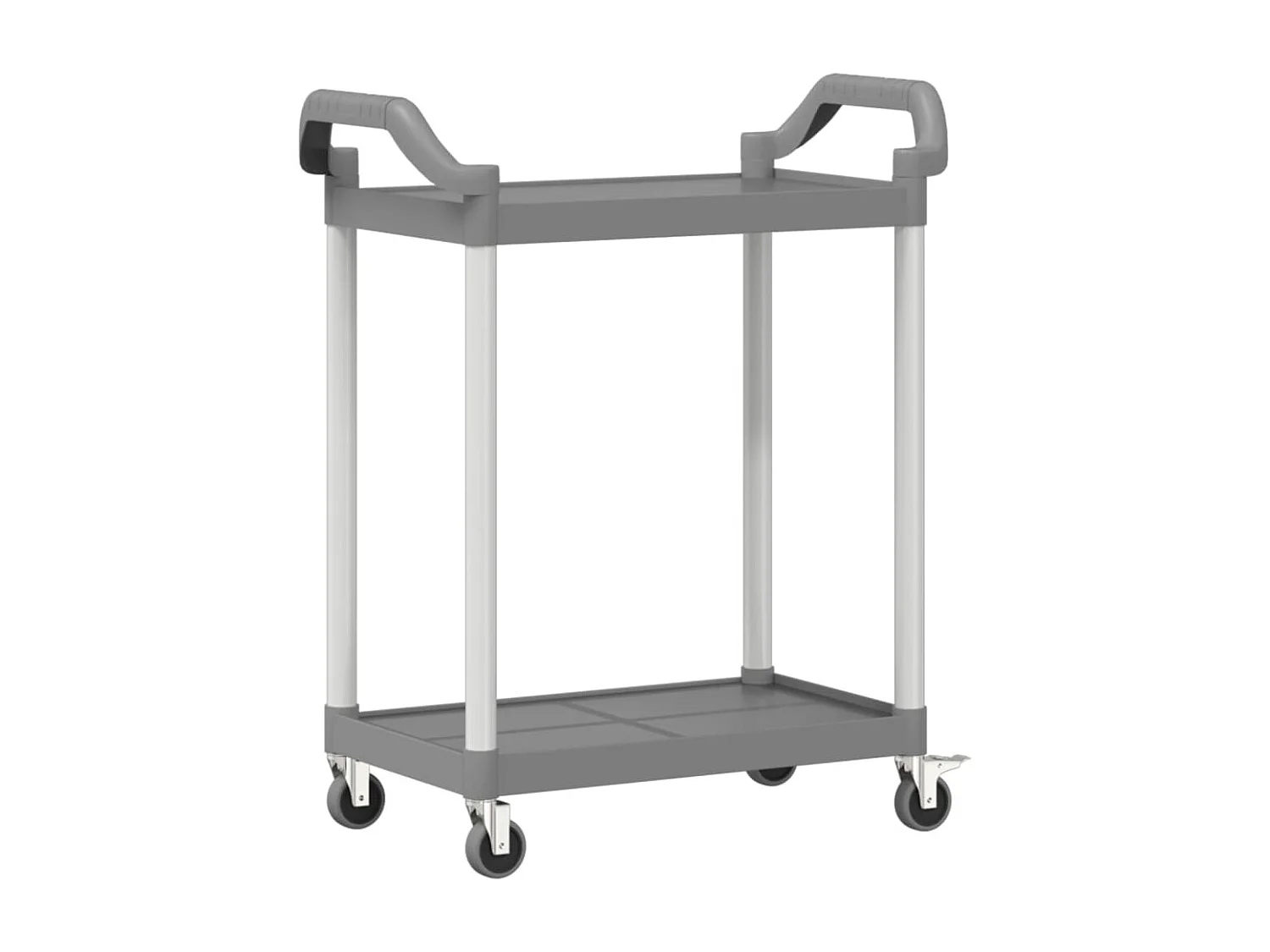 Chariot à 2 niveaux noir 81x41x92 aluminium