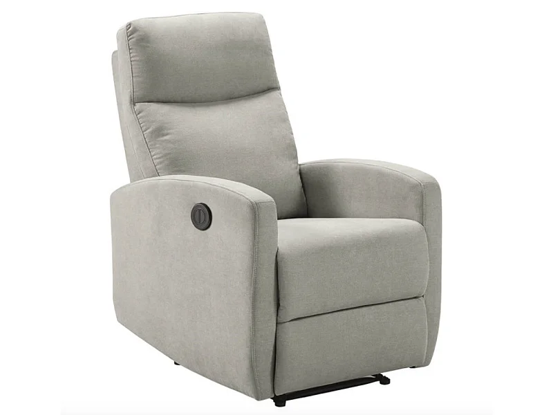 Fauteuil de relaxation électrique tissu Kaleria-Couleur Gris clair