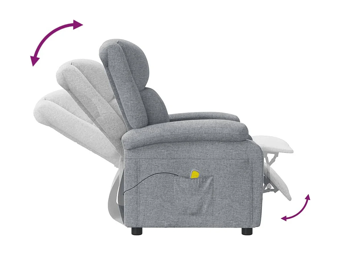 Fauteuil de massage Gris clair Tissu