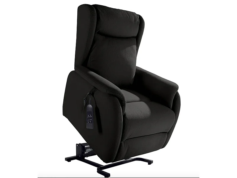 Fauteuil de relaxation et releveur 2 moteurs en nubuck 2 moteurs électriques Biza-Couleur Gris foncé