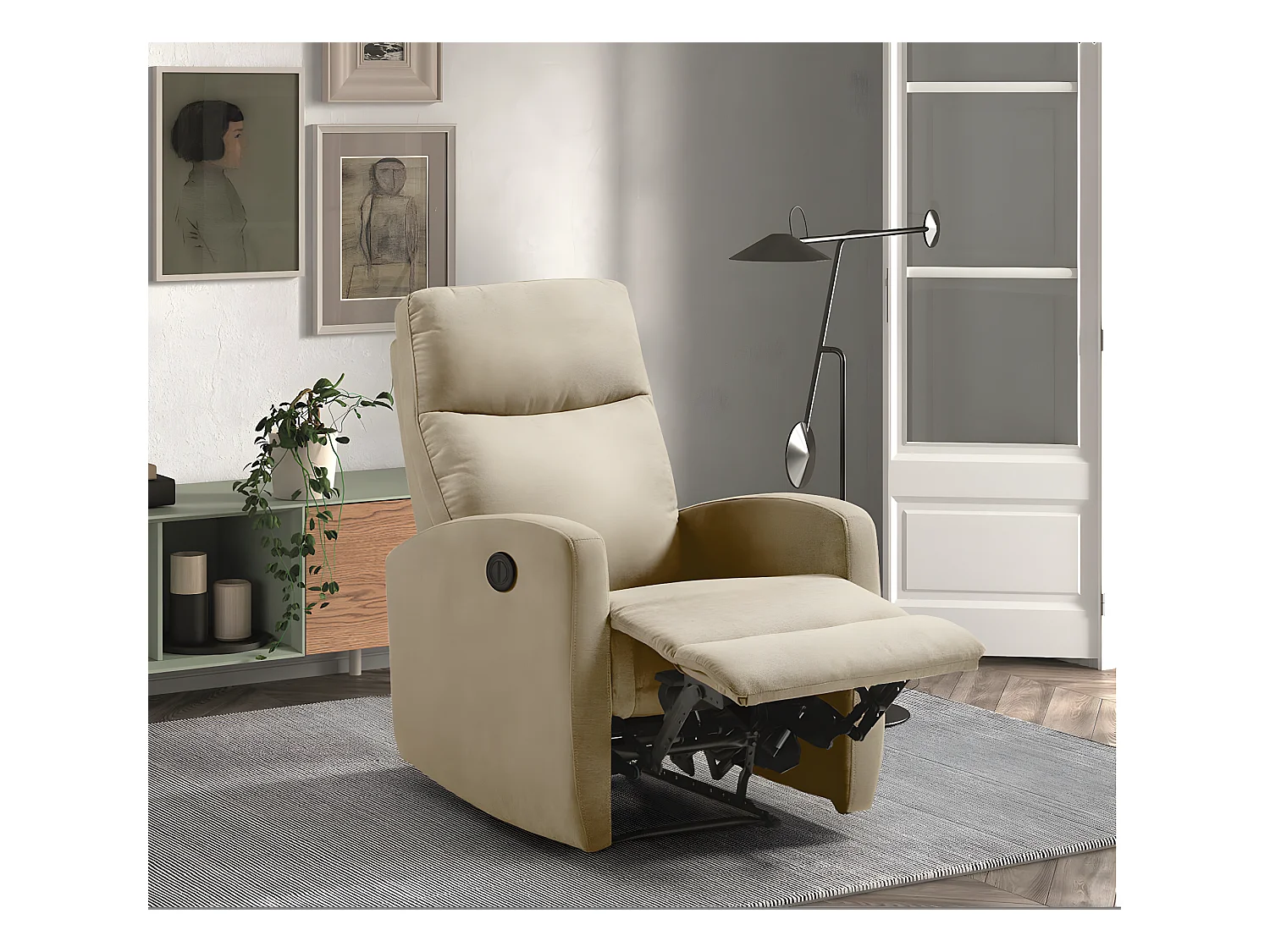 Manuele relaxfauteuil van Kaleria stof-Kleur Donkergrijs