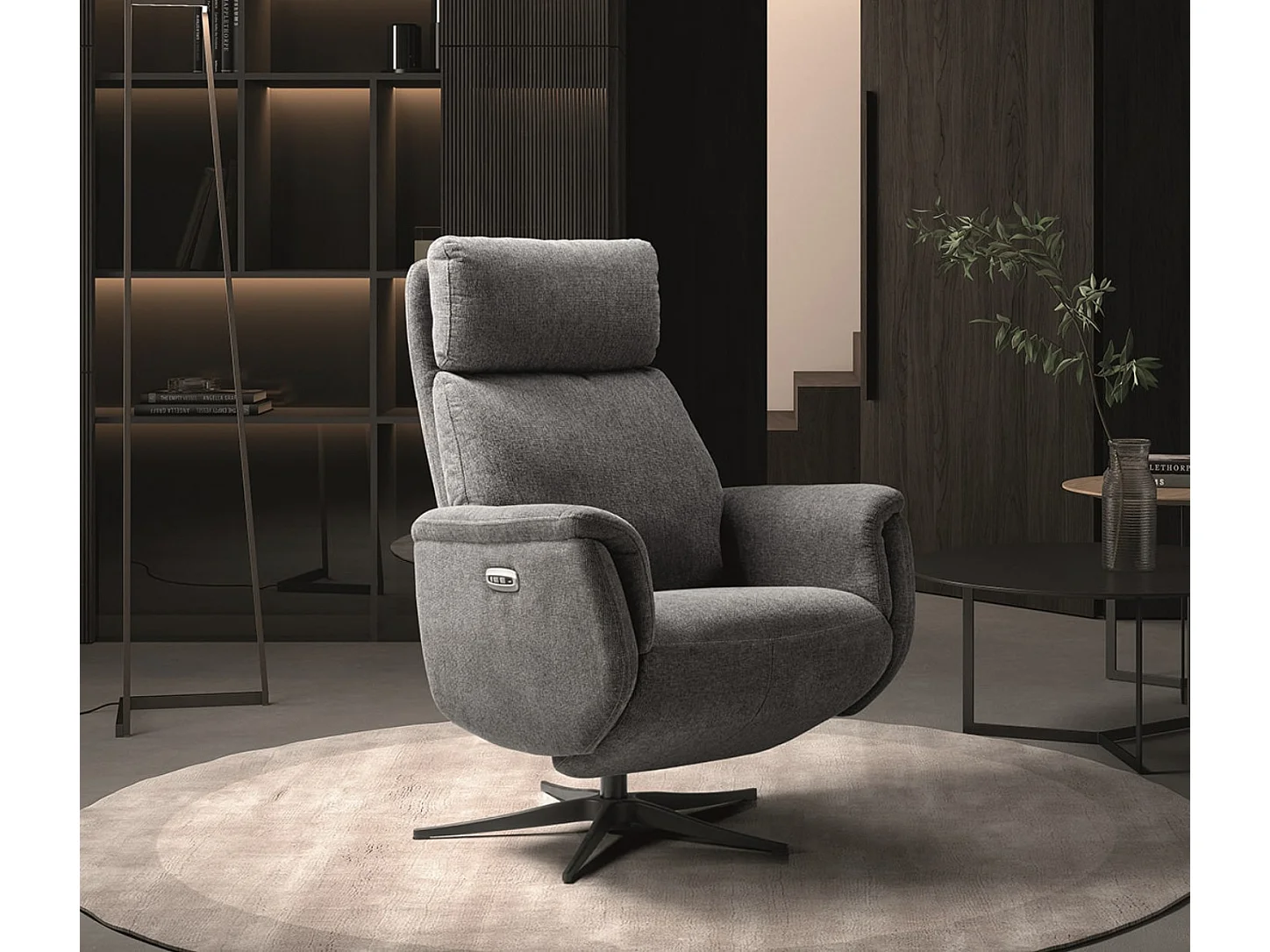 Fauteuil relax électrique 2 moteurs en tissu Kazere-Couleur Gris foncé