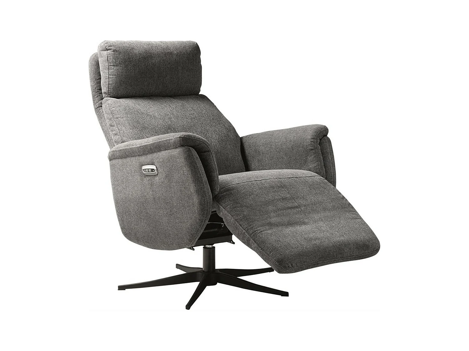 Fauteuil relax électrique 2 moteurs en tissu Kazere-Couleur Gris foncé