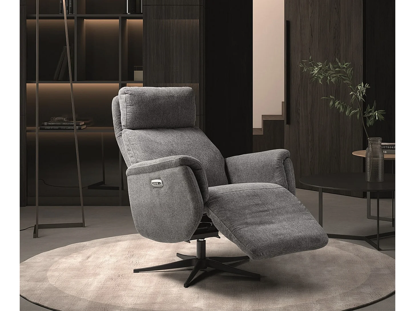 Fauteuil relax électrique 2 moteurs en tissu Kazere-Couleur Gris foncé