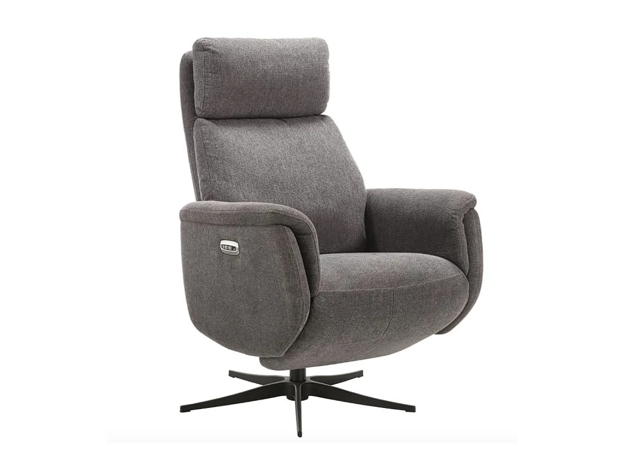 Elektrische relaxfauteuil met 2 motoren in Kazere stof-Kleur Donkergrijs