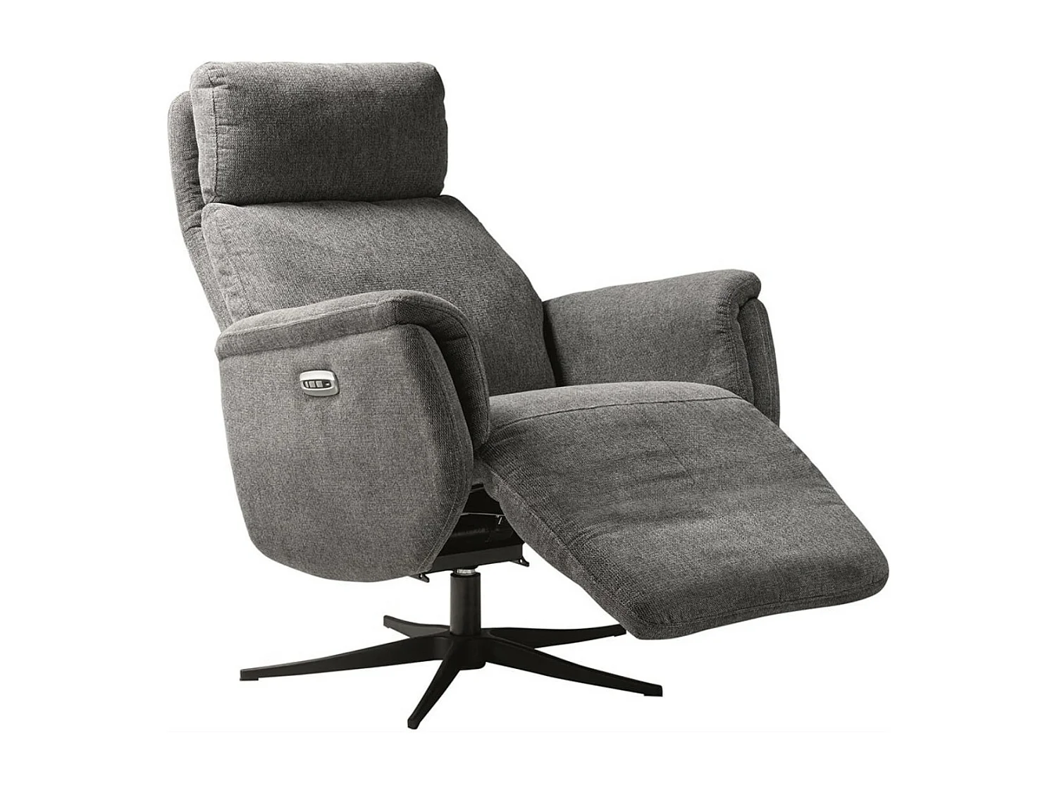 Fauteuil relax électrique 2 moteurs en tissu Kazere-Couleur Gris foncé