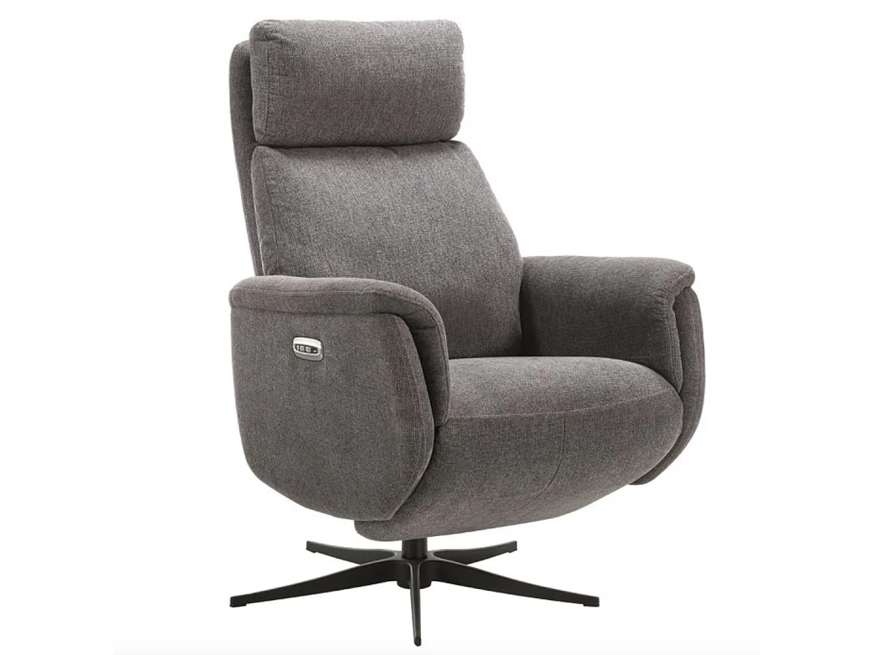 Fauteuil relax électrique 2 moteurs en tissu Kazere-Couleur Gris foncé