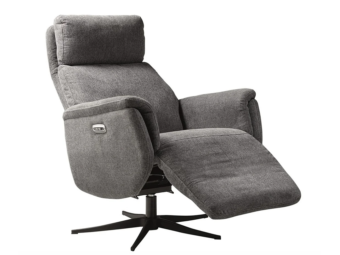 Fauteuil relax électrique 2 moteurs en tissu Kazere-Couleur Gris foncé