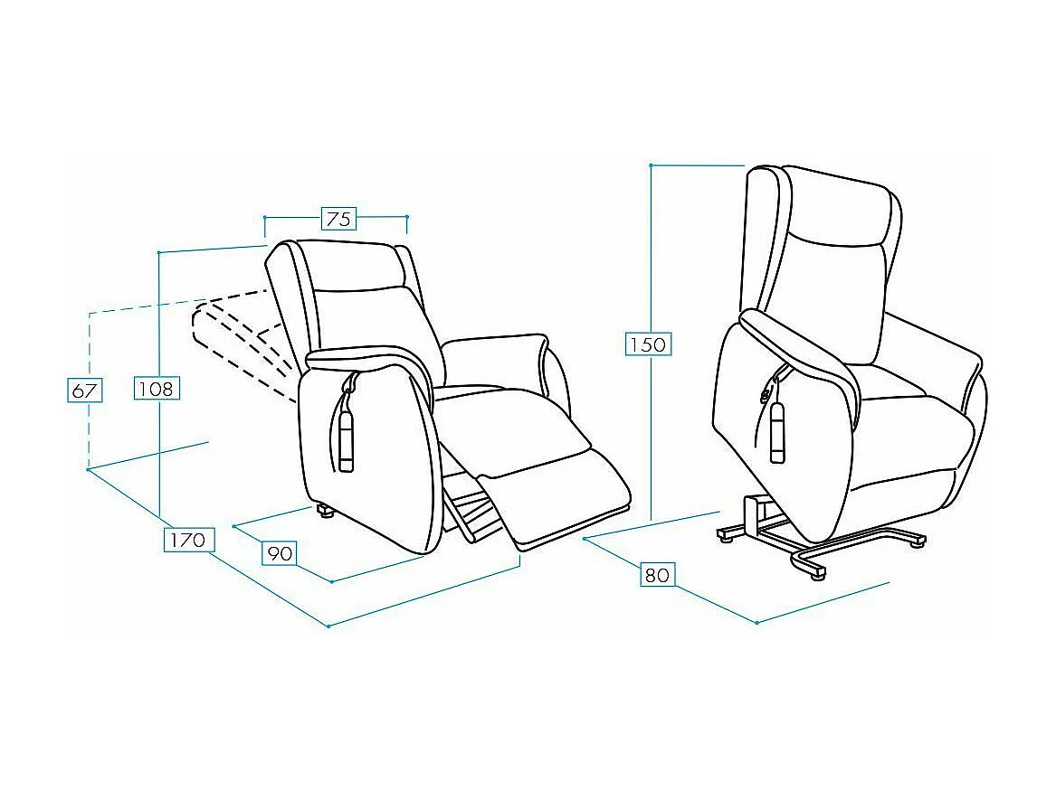 Fauteuil de relaxation et releveur 2 moteurs en nubuck 2 moteurs électriques Biza-Couleur Beige