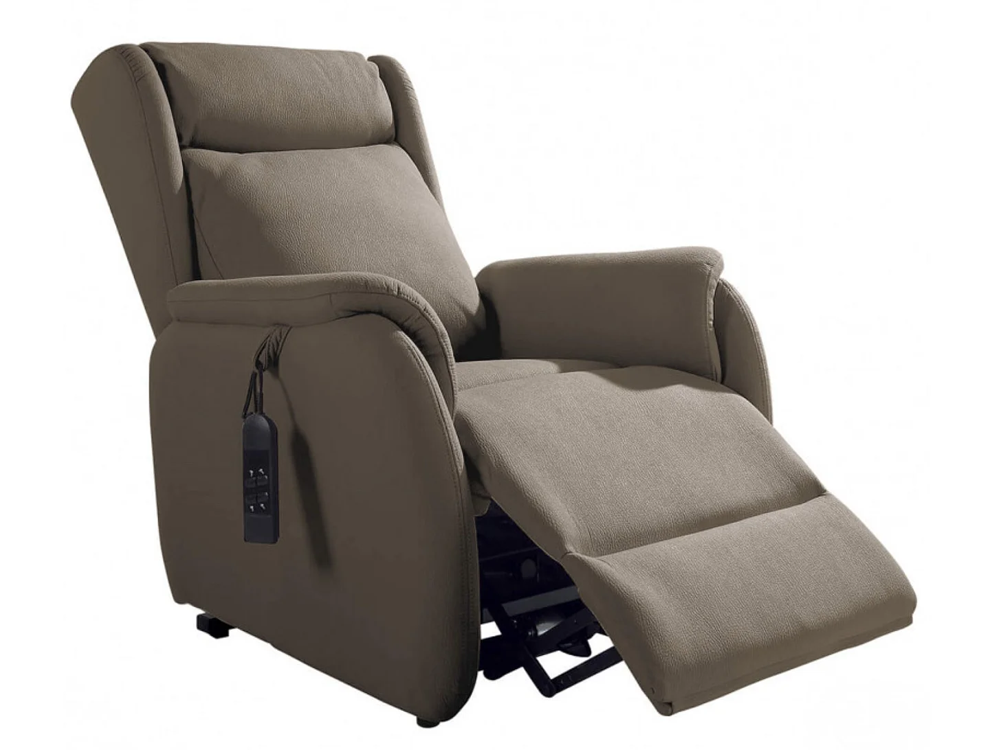 Fauteuil de relaxation et releveur 2 moteurs en nubuck 2 moteurs électriques Biza-Couleur Beige