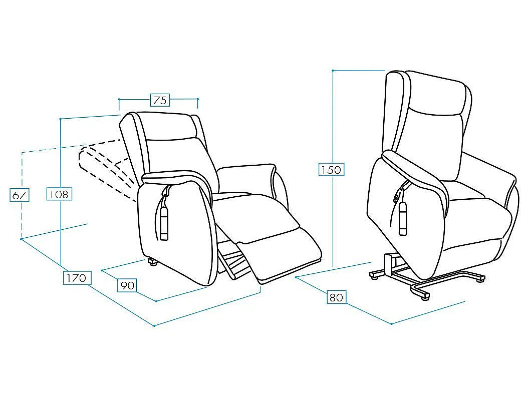Fauteuil de relaxation et releveur 2 moteurs en nubuck 2 moteurs électriques Biza-Couleur Beige