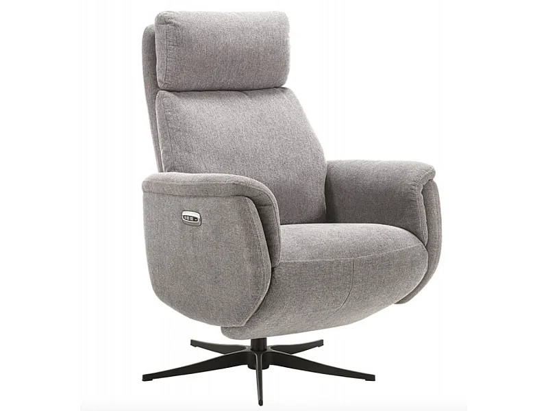 Fauteuil relax électrique 2 moteurs en tissu Kazere-Couleur Gris clair