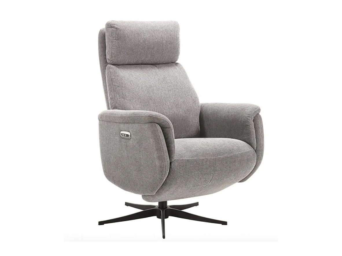 Fauteuil relax électrique 2 moteurs en tissu Kazere-Couleur Gris clair