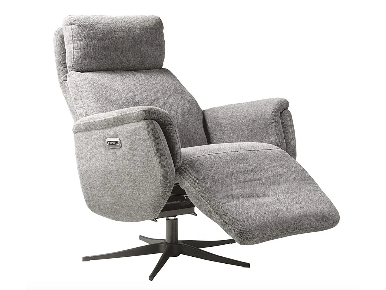 Elektrische relaxfauteuil met 2 motoren in Kazere stof-Kleur Lichtgrijs