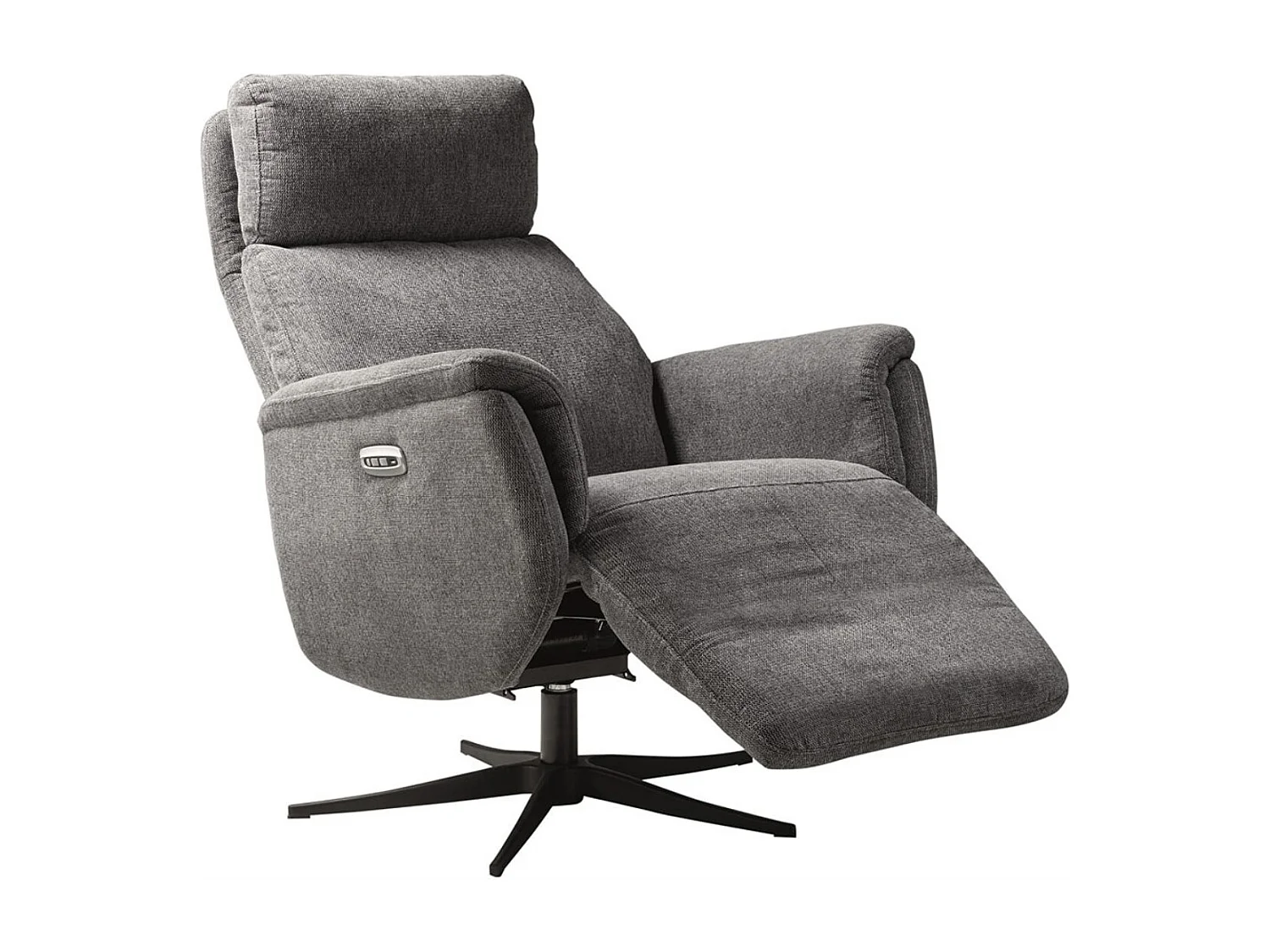 Elektrische relaxfauteuil met 2 motoren in Kazere stof-Kleur Lichtgrijs