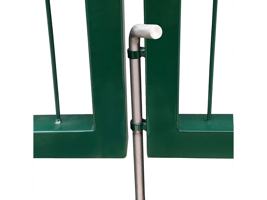 Portail de clôture de jardin avec poteaux 350x120 Acier Vert