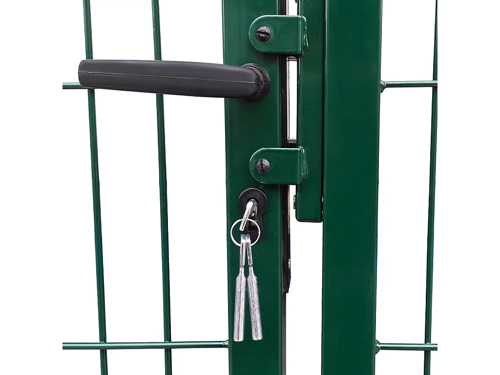 Portail de clôture de jardin avec poteaux 350x120 Acier Vert