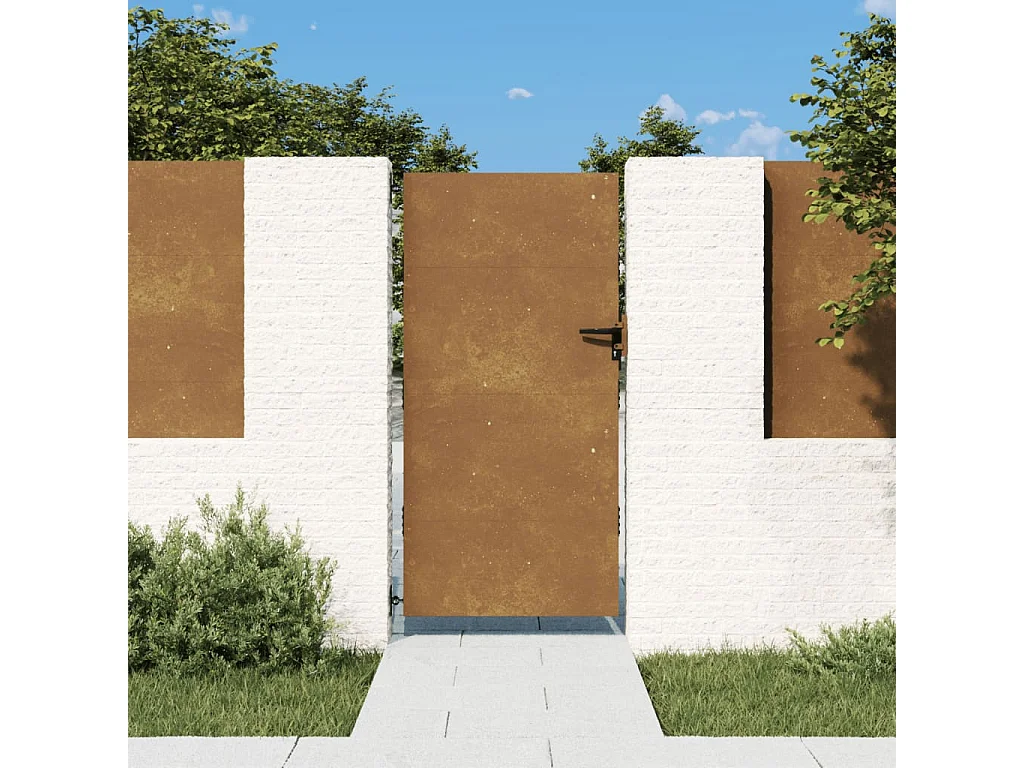 Portail de jardin 85x175 acier corten