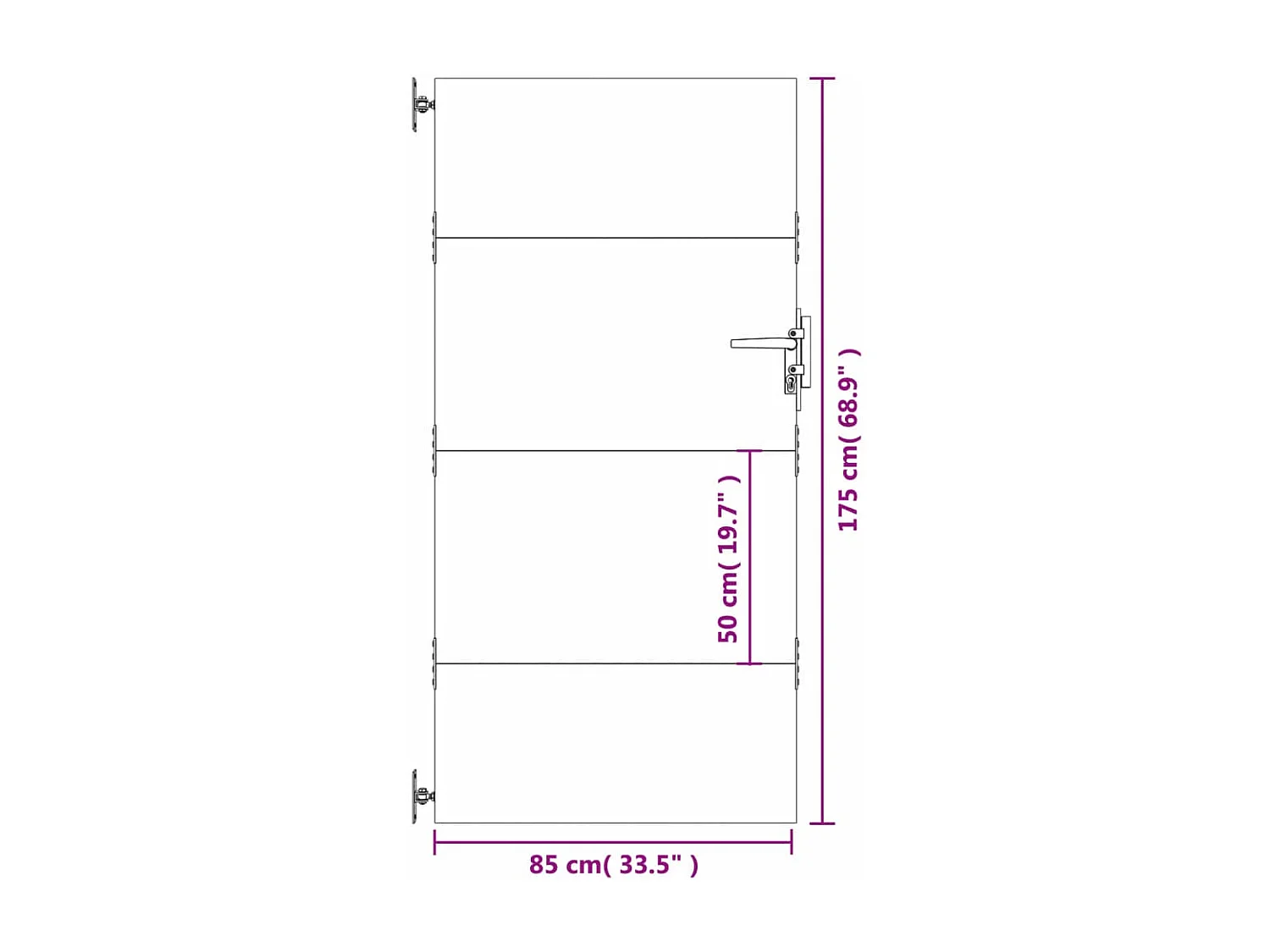 Portail de jardin 85x175 acier corten
