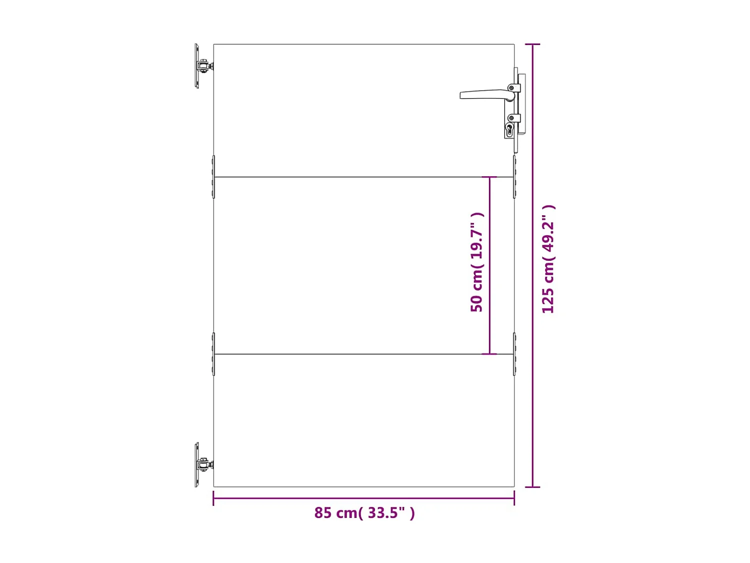 Portail de jardin 85x125 acier corten
