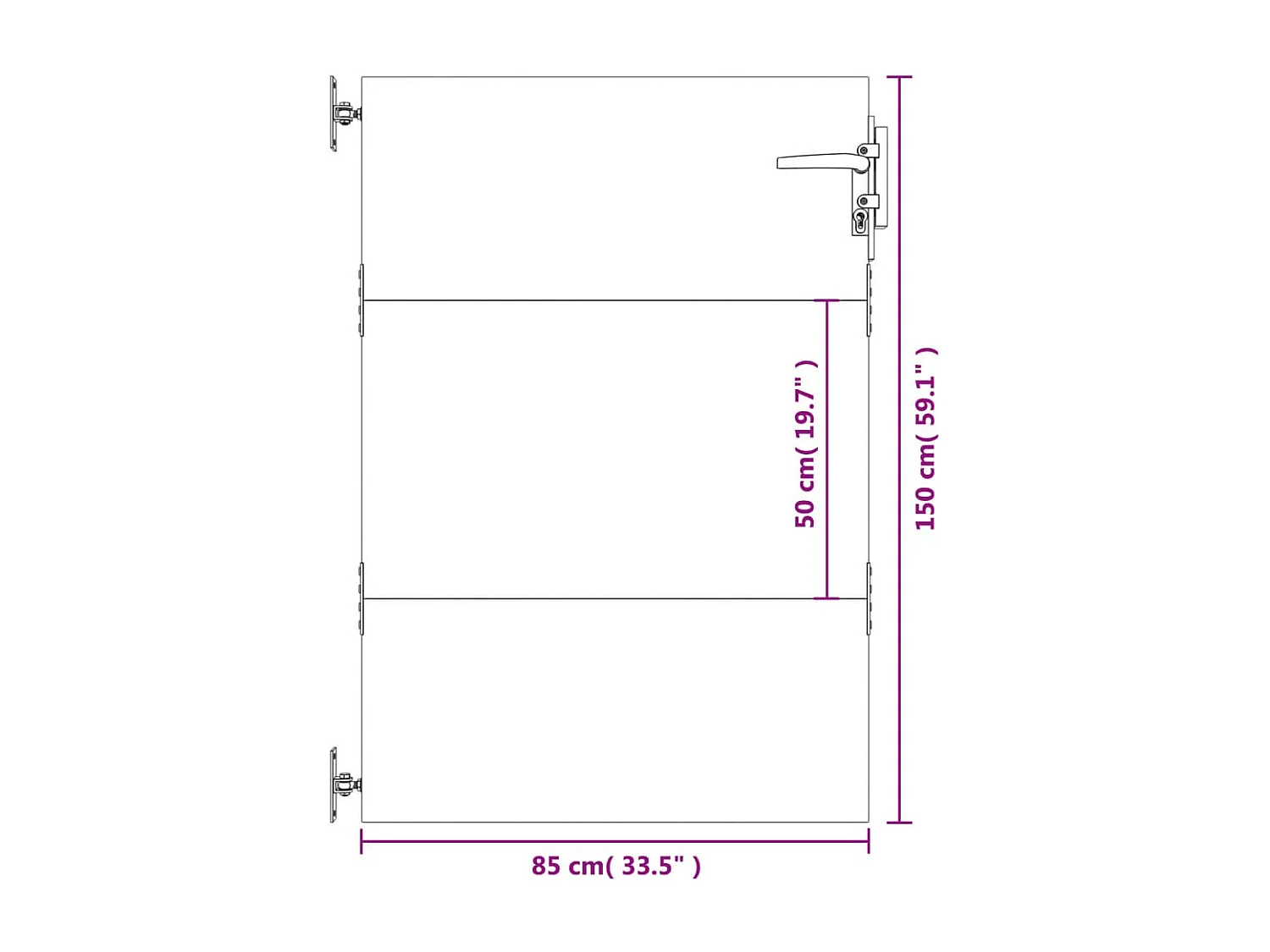 Portail de jardin 85x150 acier corten