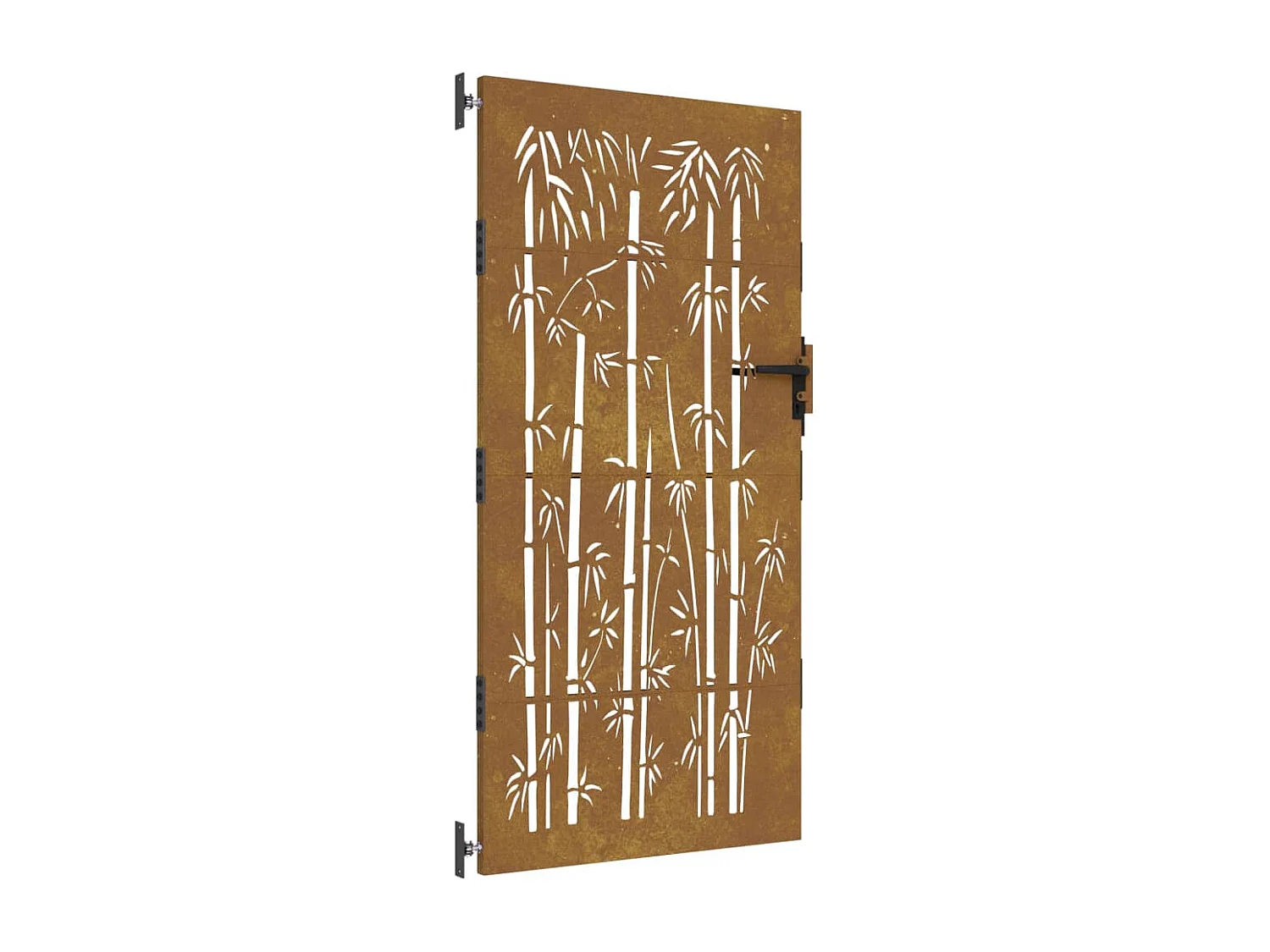 Portail de jardin 85x200 acier corten design de bambou
