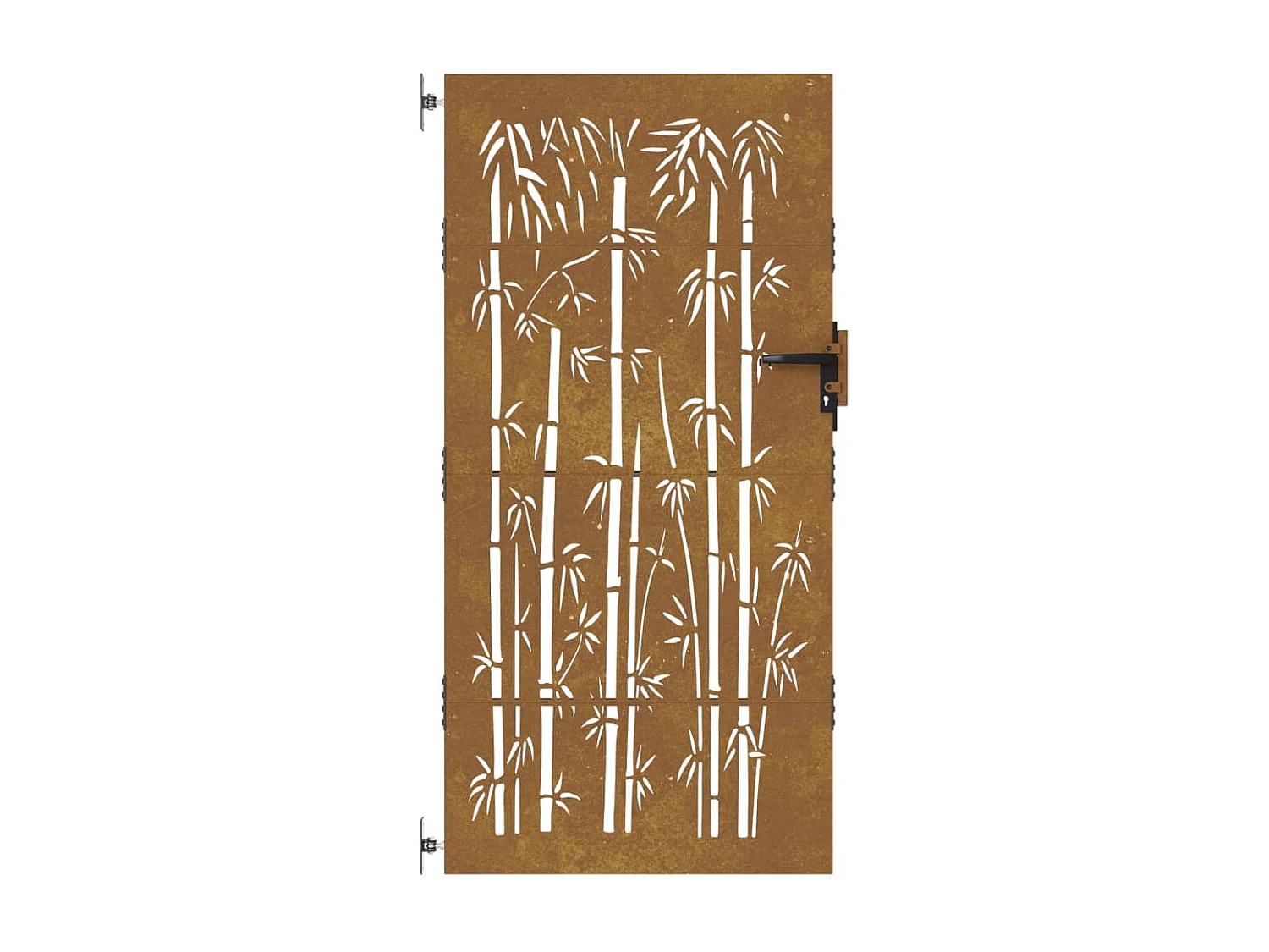 Portail de jardin 85x200 acier corten design de bambou