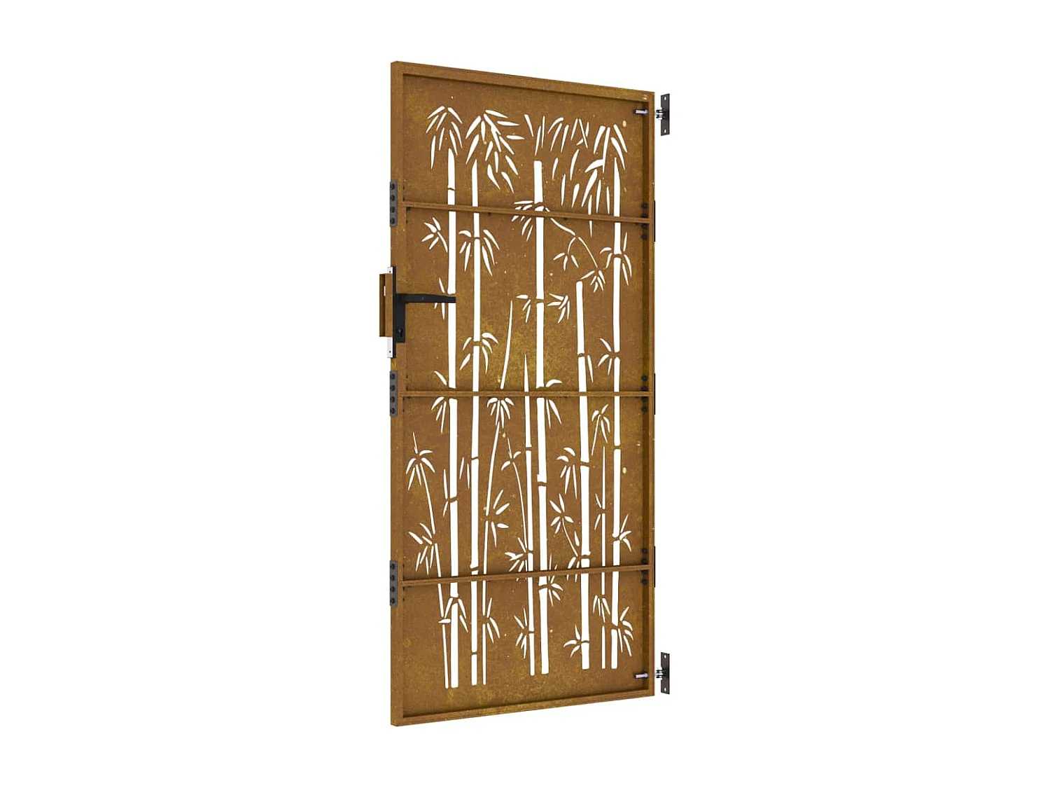 Portail de jardin 85x200 acier corten design de bambou