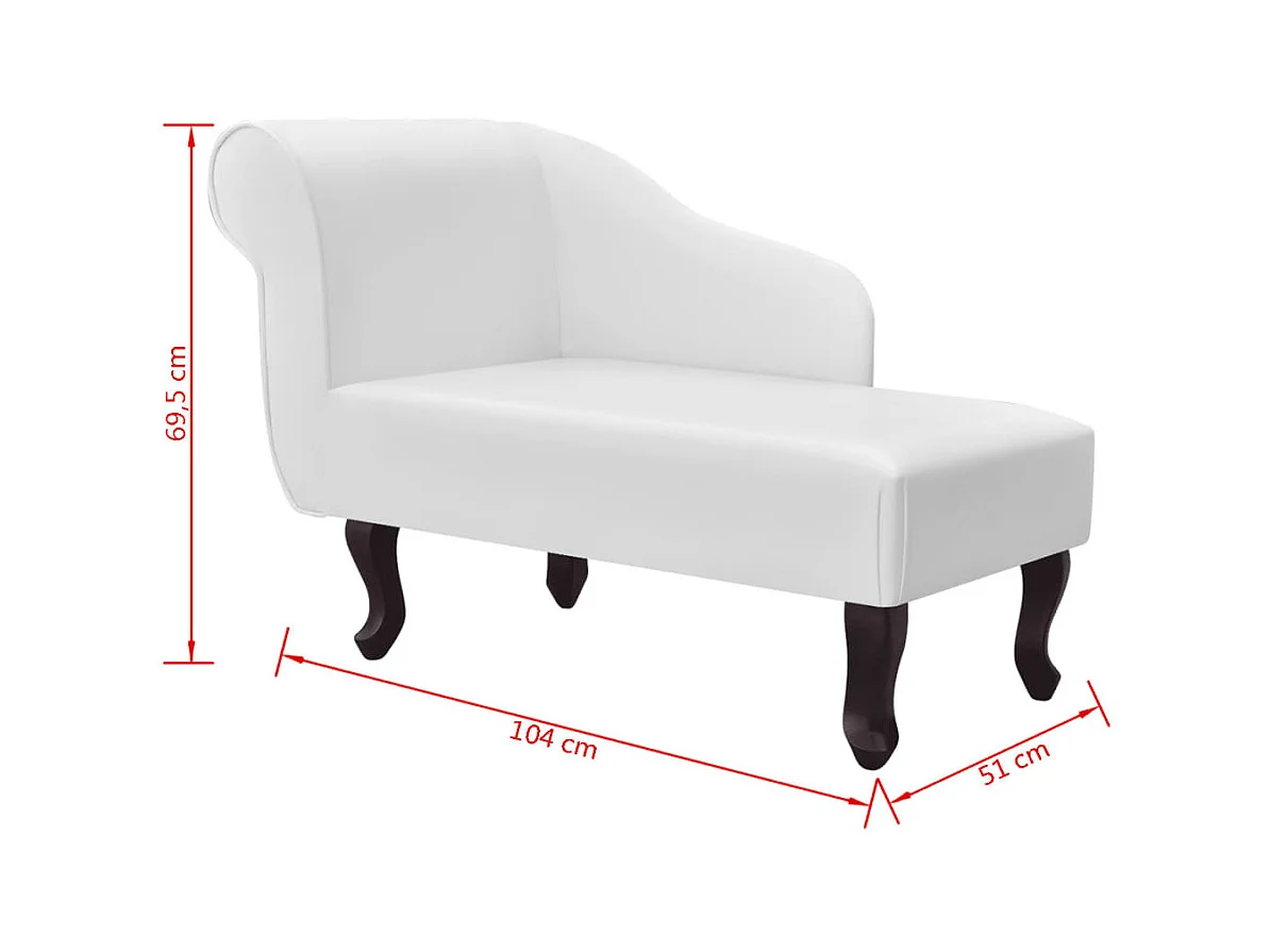 Chaise longue Blanc Similicuir Luka