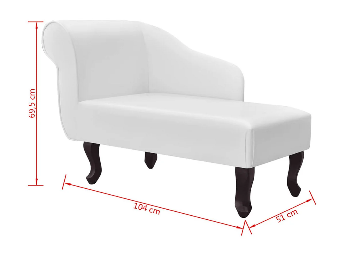 Chaise longue Blanc Similicuir Luka