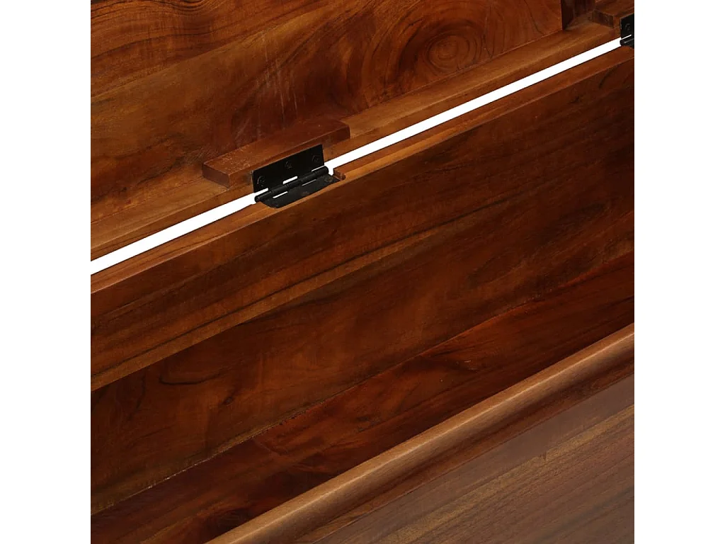 Baúl de almacenaje de madera maciza de acacia 110x35x41 cm Marrón