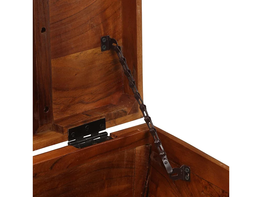 Baúl de almacenaje de madera maciza de acacia 110x35x41 cm Marrón