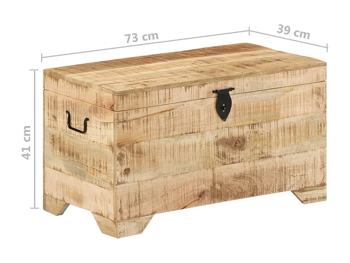 Coffre de rangement Bois massif solide de manguier