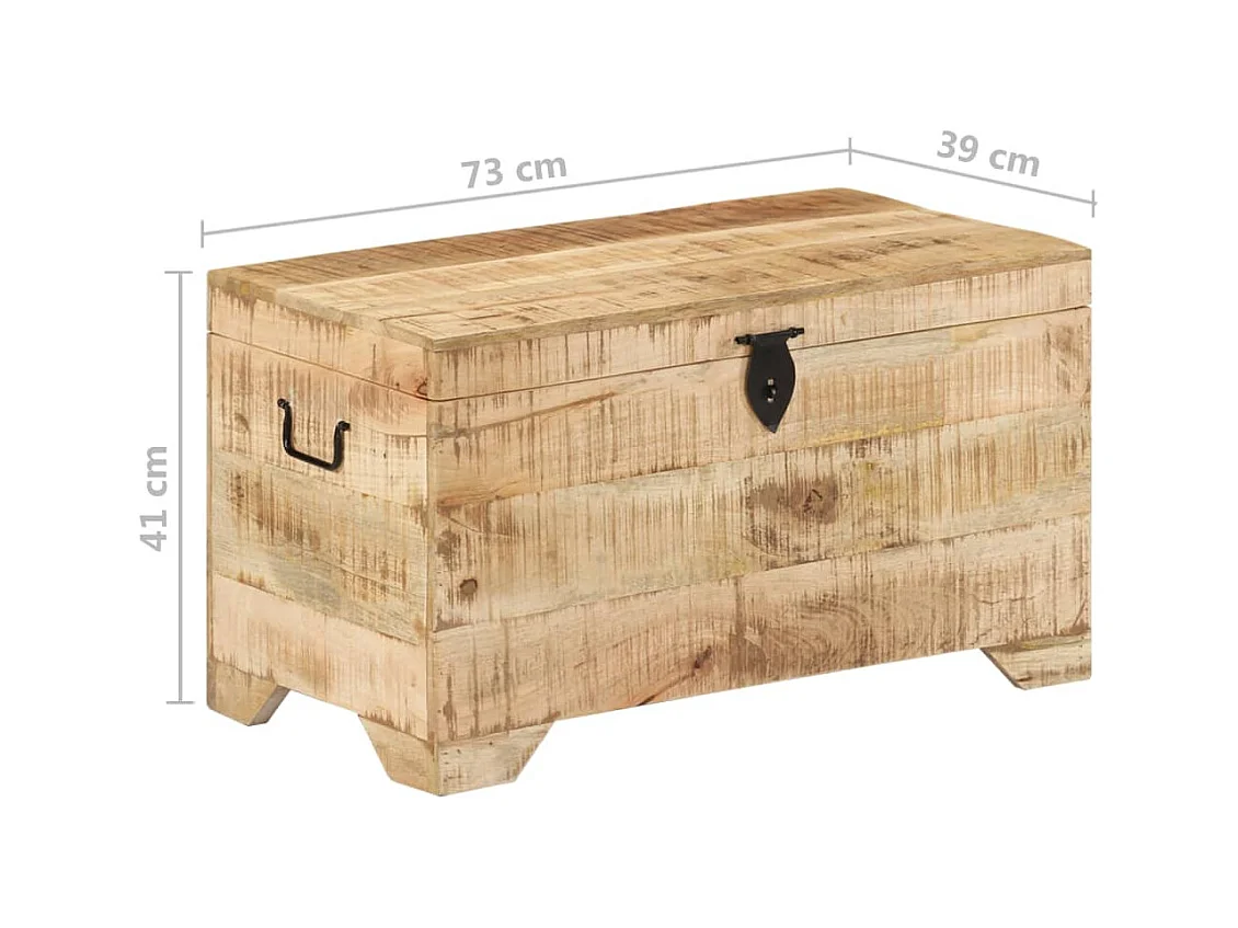 Opbergkist massief ruw mangohout