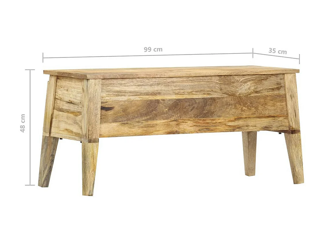 Boîte de rangement 99x35x48 Bois de manguier solide