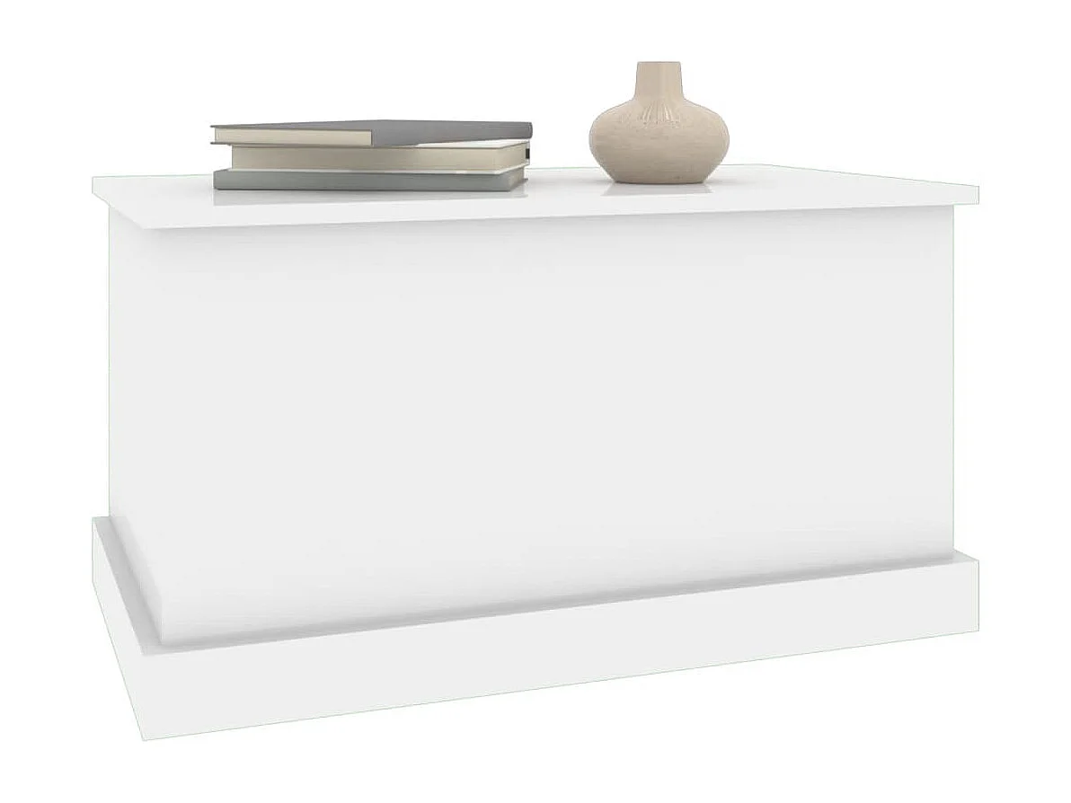 Boîte de rangement blanc brillant 70x40x38 bois d'ingénierie