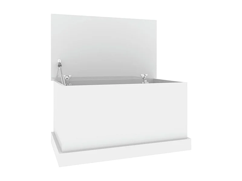 vidaXL Baúl almacenaje madera contrachapada blanco brillo 70x40x38 cm