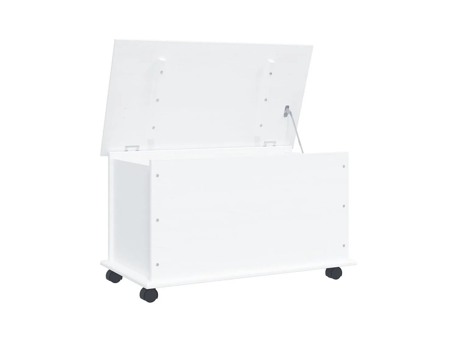 Coffre de rangement et roulettes ALTA blanc bois massif de pin